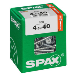 VIS A BOIS SPAX TF TORX T20 4,5x40mm F.P WIROX (boite 100 pcs)