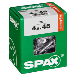 VIS A BOIS SPAX TF TORX T20 4,5x45mm F.P WIROX (boite 75 pcs)