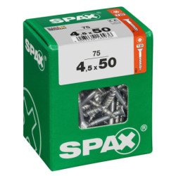 VIS A BOIS SPAX TF TORX T20 4,5x50mm F.P WIROX (boite 75 pcs)