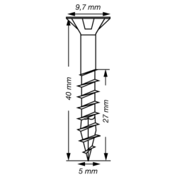 VIS A BOIS SPAX TF TORX T20 5x40mm F.P WIROX (boite 100 pcs)