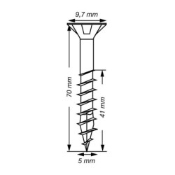 VIS A BOIS SPAX TF TORX T20 5x70mm F.P WIROX (boite 20 pcs)