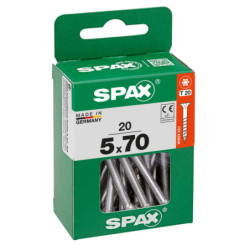 VIS A BOIS SPAX TF TORX T20 5x70mm F.P WIROX (boite 20 pcs)