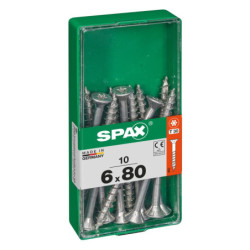 VIS A BOIS SPAX TF TORX T30 6x80mm F.P WIROX (boite 10 pcs)