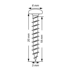 VIS A BOIS SPAX TR TORX 3x20mm WIROX (boite de 200 pcs)