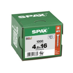 VIS A BOIS SPAX TF TORX T20 4,5x16mm F.T WIROX (boite 1000 pcs)