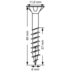 VIS A BOIS SPAX TF TORX T30 6x60mm F.P WIROX (boite 200 pcs)