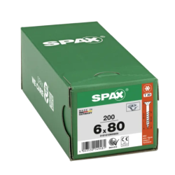 VIS A BOIS SPAX TF TORX T30 6x80mm F.P WIROX (boite 200 pcs)