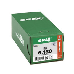 VIS A BOIS SPAX TF TORX T30 6x180mm F.P WIROX (boite 100 pcs)