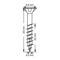 VIS A BOIS SPAX TF TORX T20 4,5x50mm F.P WIROX (boite 500 pcs)
