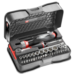 COFFRET DE DOUILLES ET EMBOUTS 1/4 R.161-6ATCL3PB