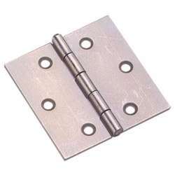 CHARNIERE CARREE 100x100mm PERCEE FRAISEE ACIER ZINGUE BLANC