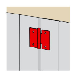 CHARNIERE CARREE 100x100mm PERCEE FRAISEE ACIER ZINGUE BLANC