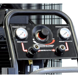 Compresseur bi-cylindres 150 litres moteur mono 4cv.débit 21,6m3/h restitué