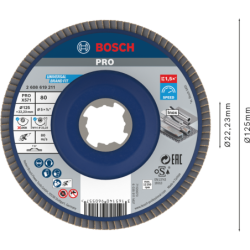 DISQUE A LAMELLES 125 G060 ACIER X-LOCK