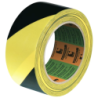 RUBAN ADHESIF VINYLE PLASTIFIE - 33MX50MM - ZEBRE JAUNE/NOIR