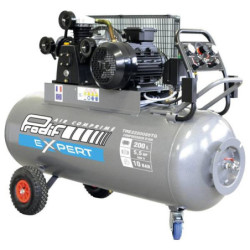Compresseur tri-cylindre sur roues 200l 5,5CV Tri pression 9 bar Débit 27 m3/h restitué