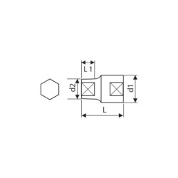 DOUILLE 1/2 STANDARD 6 PANS 30mm EXPERT