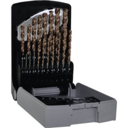 Coffret de 25 Forets à métaux taillés meulés HSS FURIUS Ø1 à 13mm Queue cylindrique affûtage pointe