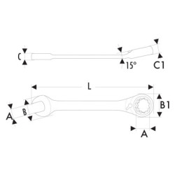 CLE MIXTE A CLIQUET 12mm EXPERT