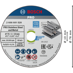 5 DISQUES À TRONCONNER EXPERT FOR INOX/FER - D.76MM