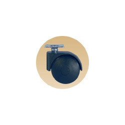 Roulette jumelée pivotante sans frein Fixation sur platine Polyamide noir