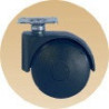 Roulette jumelée pivotante sans frein Fixation sur platine Polyamide noir