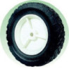 Roue en plastique blanc à moyeu lisse 12mm bandage noir