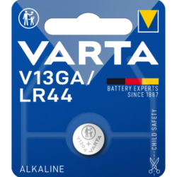 Pile bouton alcaline 1,5V LR44 V13GA Varta Blister de 1 pièce
