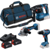 Pack de 3 outils Visseuse GSR 18V-65 + Meuleuse GWS 18V-8 + Perforateur GBH 18V-22 + 2 batteries +