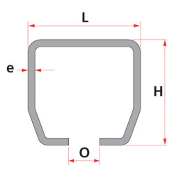 Rail acier pour portail porte à faux galvanisé 60x65 mm longueur 6 m Mantion 9050/600