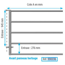 Avant panneau herbage Largeur 1m50