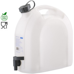 JERRICAN ALIMENTAIRE BLANC AVEC ROBINET 10L