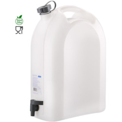 JERRICAN ALIMENTAIRE BLANC AVEC ROBINET 10L