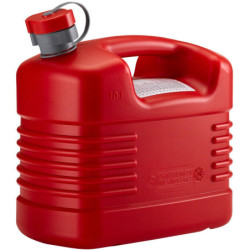 JERRICAN PLASTIQUE ROUGE POUR HYDROCARBURE- 10L