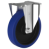 Roulette fixe à platine Bandage caoutchouc bleu non-tachant