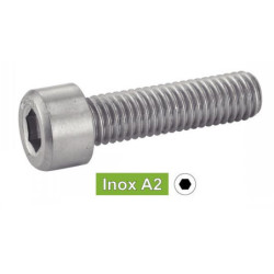 Vis à métaux tête cylindrique six pans creux Inox A2 - DIN 912 - (similar ISO 4762, NFE25-125, UNI 5931)
