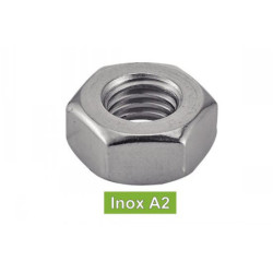 Ecrou hexagonal Inox A2 - DIN 934 - (similar ISO 4032, NFE25-401, UNI 5588)