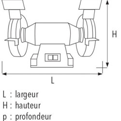 Touret à meuler monophasé 220V Ø 150 mm TM150
