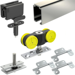 Ensemble rail + montures longueur 1,80 m pour 4 panneaux Mantion TANGO40-180