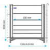 Claie ovins passage homme Longueur 1m Hauteur 1m Avec broche