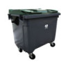 Conteneur poubelle roulant 660 litres Cuve Grise-Couvercle Vert