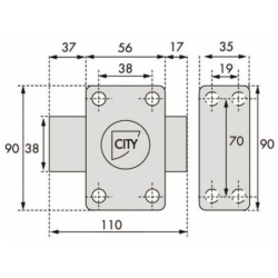 VERROU A BOUTON CITY 25 BRZ CYL.60 GB
