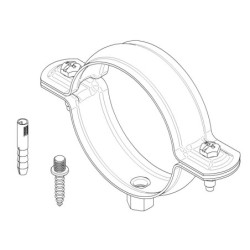 Collier de descente Ø 80mm Embase 7/150 Galva avec vis et chevilles