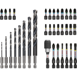 Coffret de 35 pieces embouts de vissage Pro Impact + forets HSS