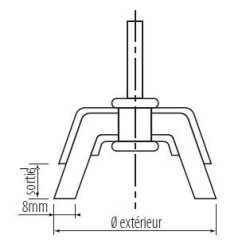BROSSE METALLIQUE S/TIGE 6mm DUR 0,30 Ø50mm