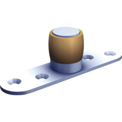 Guide du bas à olive laiton Ø 24mm sur platine à visser,pour rail U 30x30 Mantion 1099