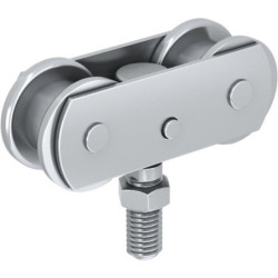 Monture à galet delrin,pivotante,réglable en hauteur, SPORTUB,pour rail 35x30mm Mantion 0633D