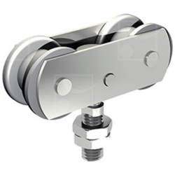 Monture à galet acier,pivotante,réglable en hauteur, SPORTUB,pour rail 65x55mm Mantion 0663