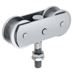 Monture à galet acier,pivotante,réglable en hauteur, SPORTUB,pour rail 50x40mm Mantion 0653A