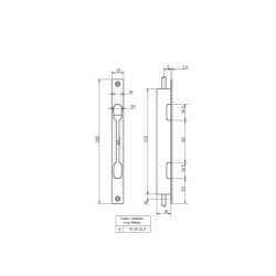 SERRURE 2 POINTS A LEVIER 32/30 axe tringle 15mm